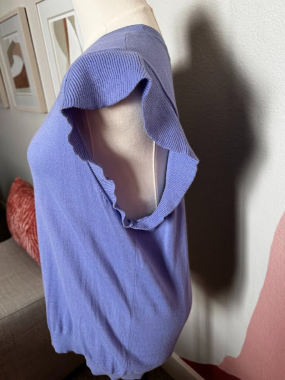 LOFT Periwinkle Flutter Sleeve Lightweight Sweater, Size Large *EPOC - Picture 4 of 4